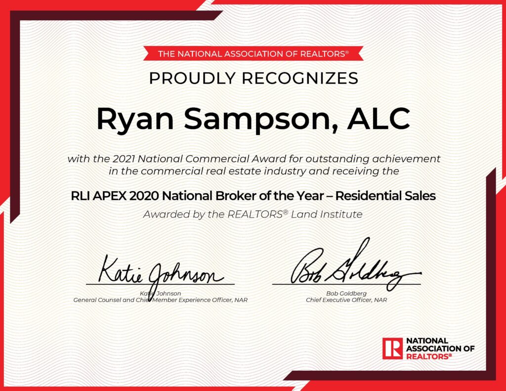 Ryan Sampson National Broker of the year award