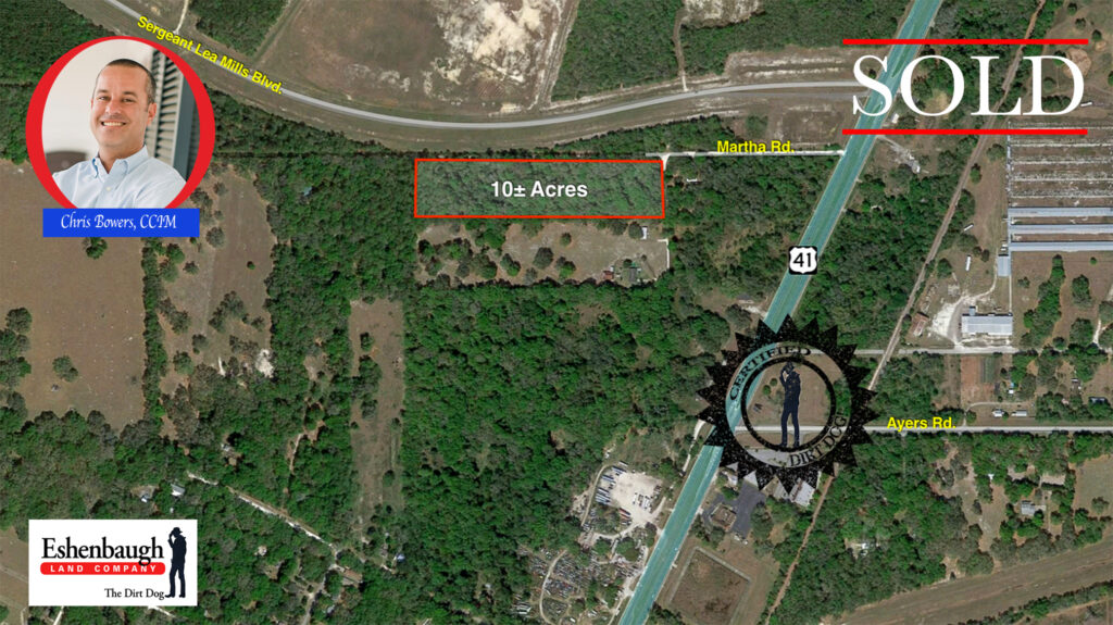 10 acre lot sold by Chris Bowers