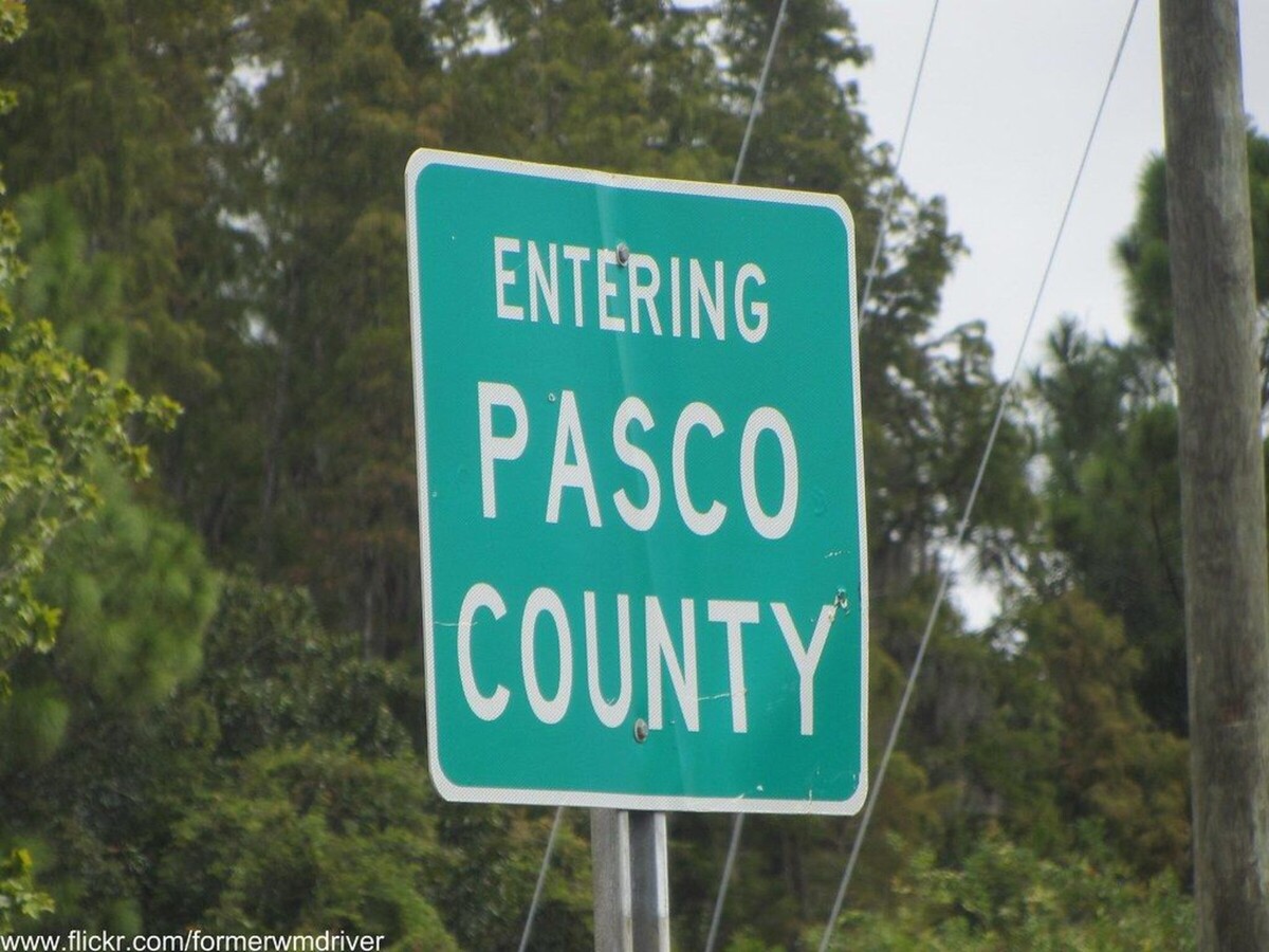 Entering Pasco County Road Sign