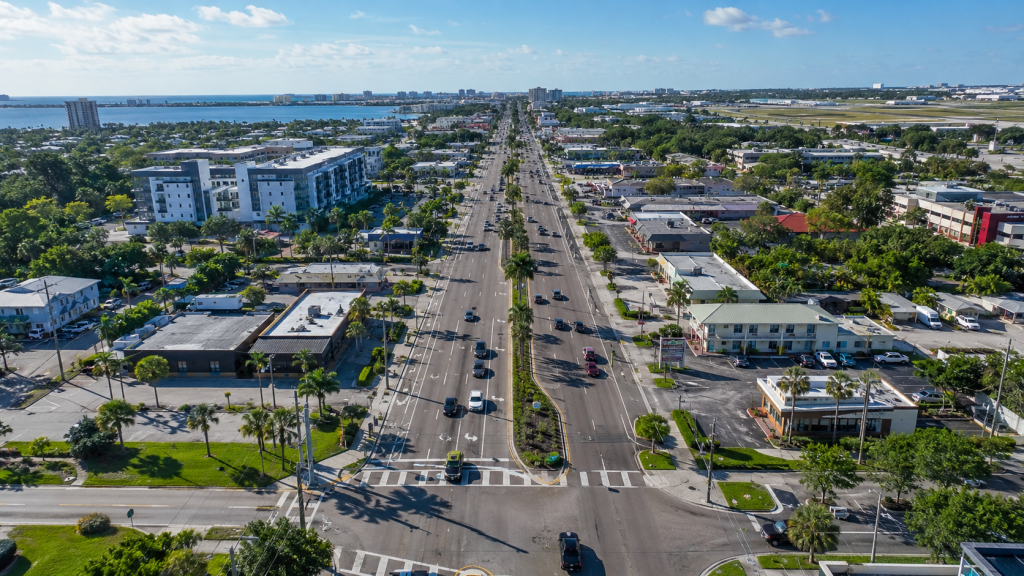 North Tamiami Trail corridor in Sarasota, Florida, undergoing mixed-use redevelopment in 2026