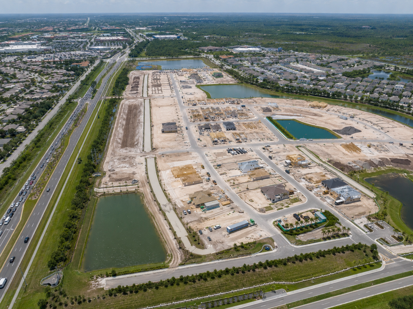 New residential development under construction in Pasco County, Florida, subject to county impact fees.