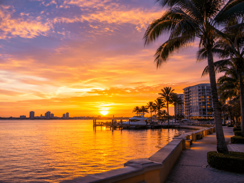 Florida landscape at sunset celebrating 250 years of American independence and Florida land growth in 2026