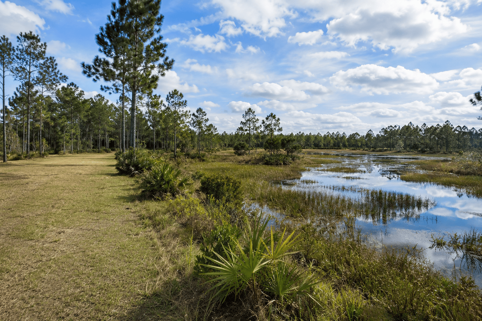 Florida land with wetlands bordering developable upland, subject to WOTUS and state permitting.