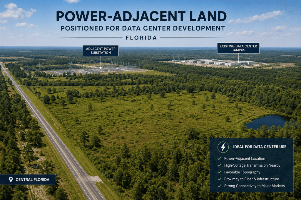 Power-adjacent rural land in Florida positioned for data center development.